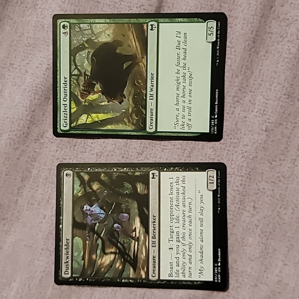 Set of 2 Magic The Gathering (MTG) Creature Elf Misc. Trading Cards